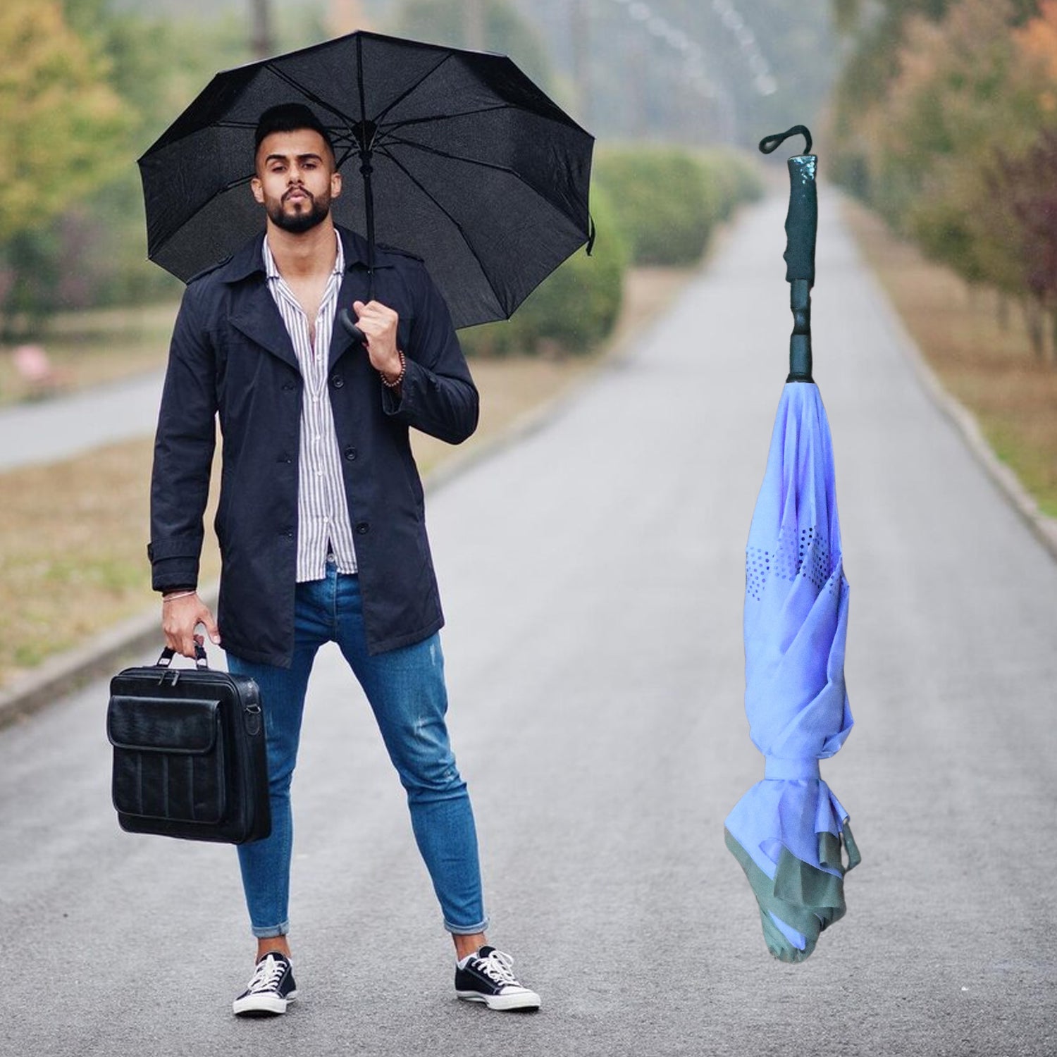 Travel Umbrella Windproof Umbrella Compact Folding Reverse Umbrella Unique Folding Umbrella (1 pc) Travel Umbrella Windproof Umbrella Compact Folding Reverse Umbrella Unique Folding Umbrella (1 pc)
